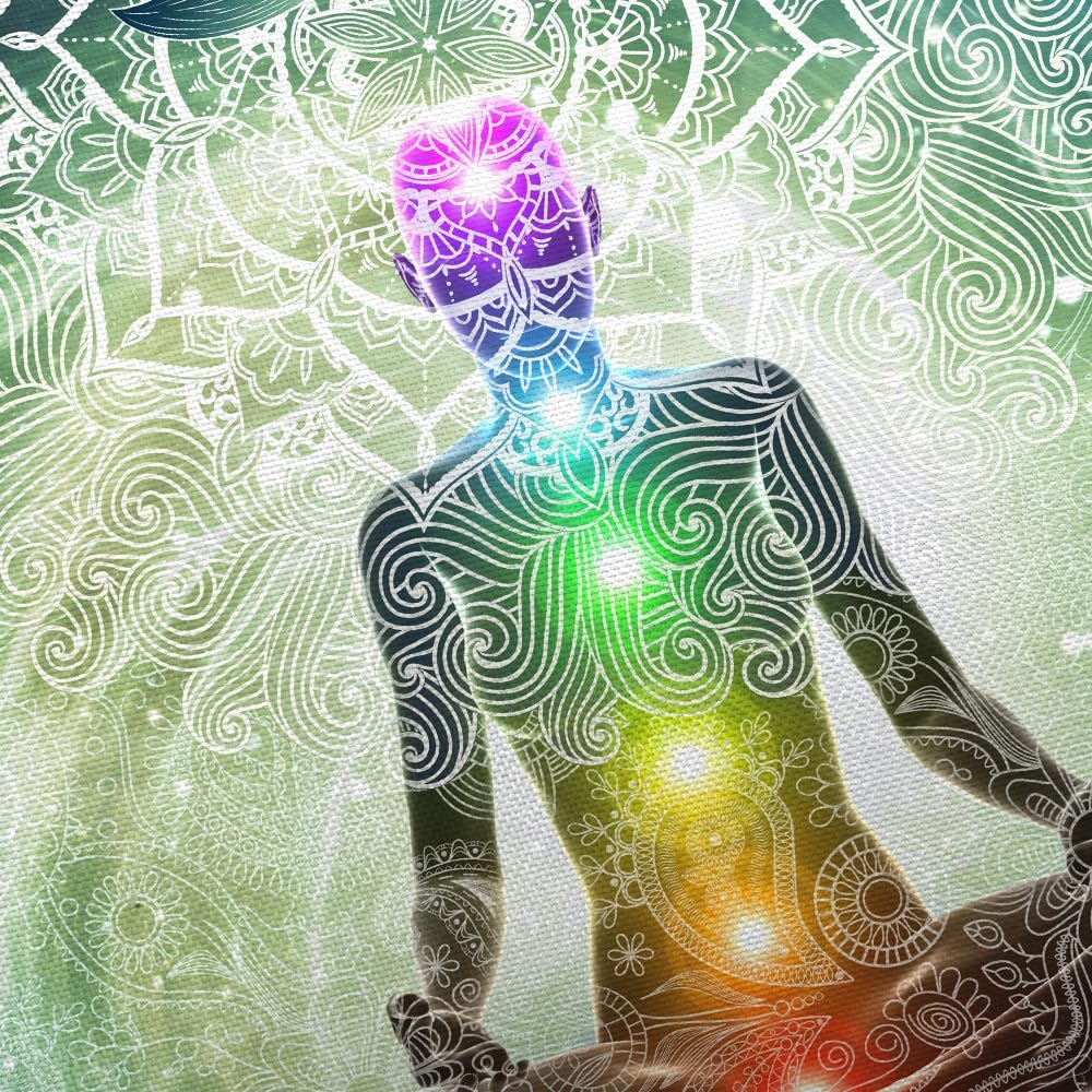 DYNH Chakra Vertikaler Wandteppich, sieben Chakra, Yoga, Meditation, Zen-Dekor, Wandbehang für Schlafzimmer, Hippie-Lotus, spirituelle Wandteppiche, Poster, Studentenwohnheim, Zuhause (40 Wx60 H)