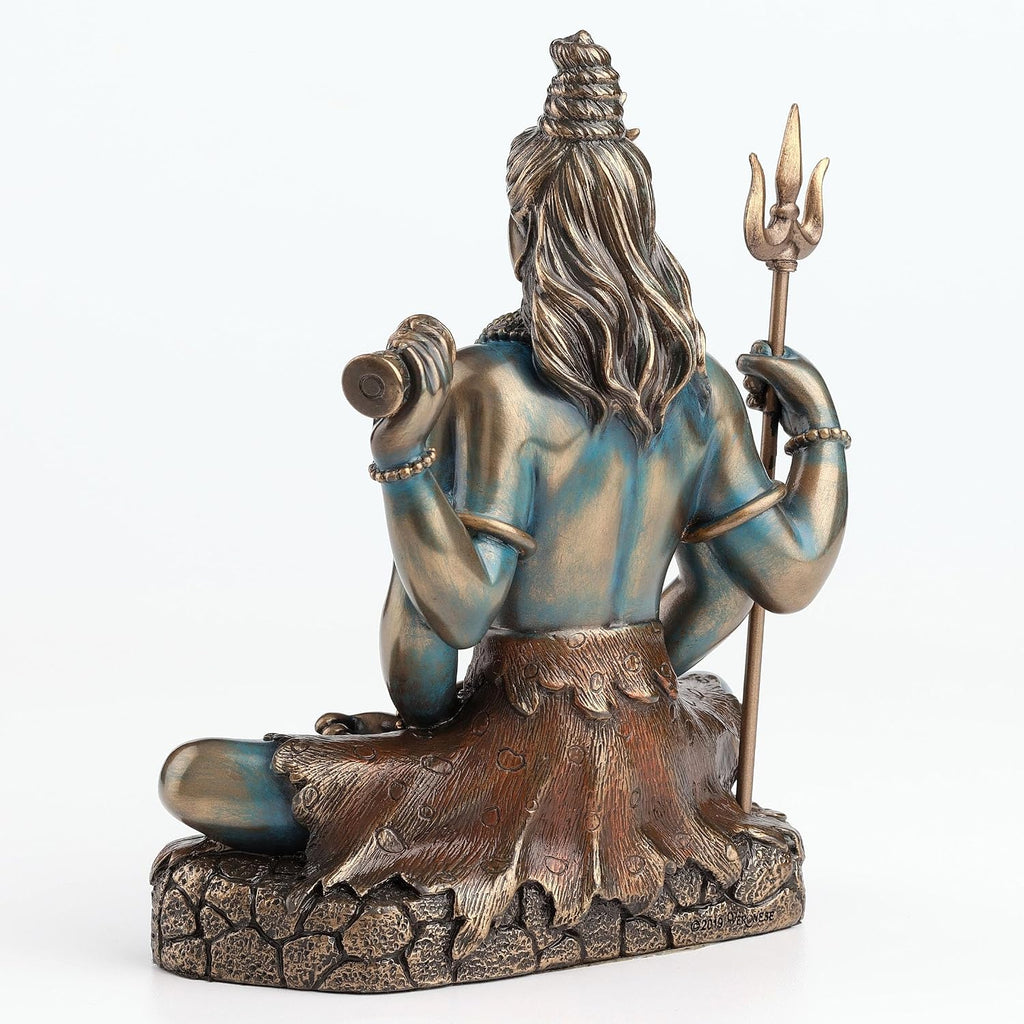 Veronese Design Lord Shiva Statue 6.25 Inch - Hindu God Meditation Figurine in Lotus Pose - Cold Cast Bronze Finish Resin Sculpture - Spiritual Home Decor & Religious Gift for Collectors