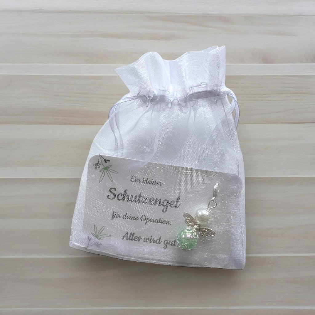 Guardian Angel Keyring for Operation - Alles wird gut - Lucky Charm Encouragement, Strengthening, Encouragement, Encouragement (Green)