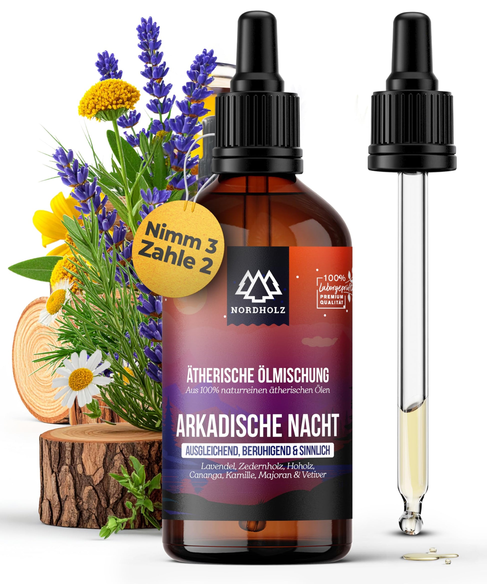 Mountain Pine Oil [100% Natural] - Pharmaceutical Quality Essential Oil from Steam Distillation - Vegan, Laboratory Tested - For Sauna, Diffuser & Aromatherapy