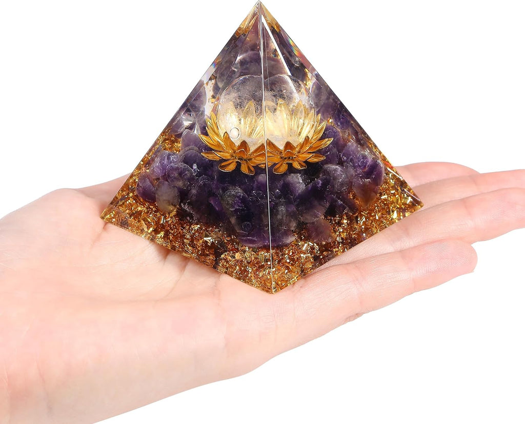 Orgonit Pyramide Amethyst Edelsteine Lotus Pyramiden Positive Energie Kristalle Heilsteine Bringt Glück Pyramide Weihnachten Spirituelle Geschenke Weihnachtsgeschenk
