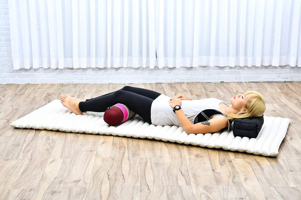 Leewadee Pilatesrolle Yoga Bolster Yogakissen Ökologisches Naturprodukt, Kapok