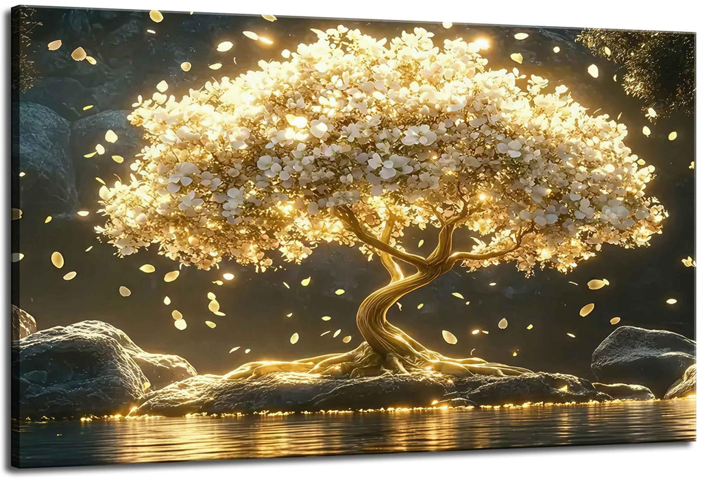 Large Buddha Lotus Canvas Wall Art Abstract Gold and Grey Zen Buddhism Decor painting Pictures Modern Serene Meditation Posters Prints for living room Bedroom Office Hallway Home Decoration