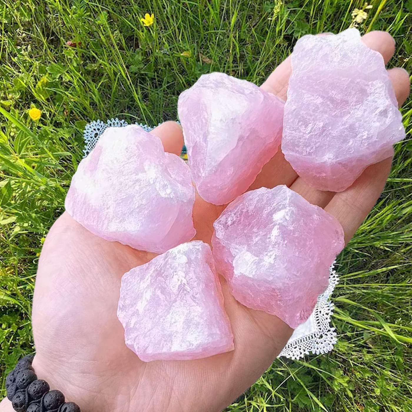 QINJIEJIE 100% Großes Citrin Rohsteine Premium Wassersteine Kristalle Steine 4 Stück Natursteine Heilsteine set 2"