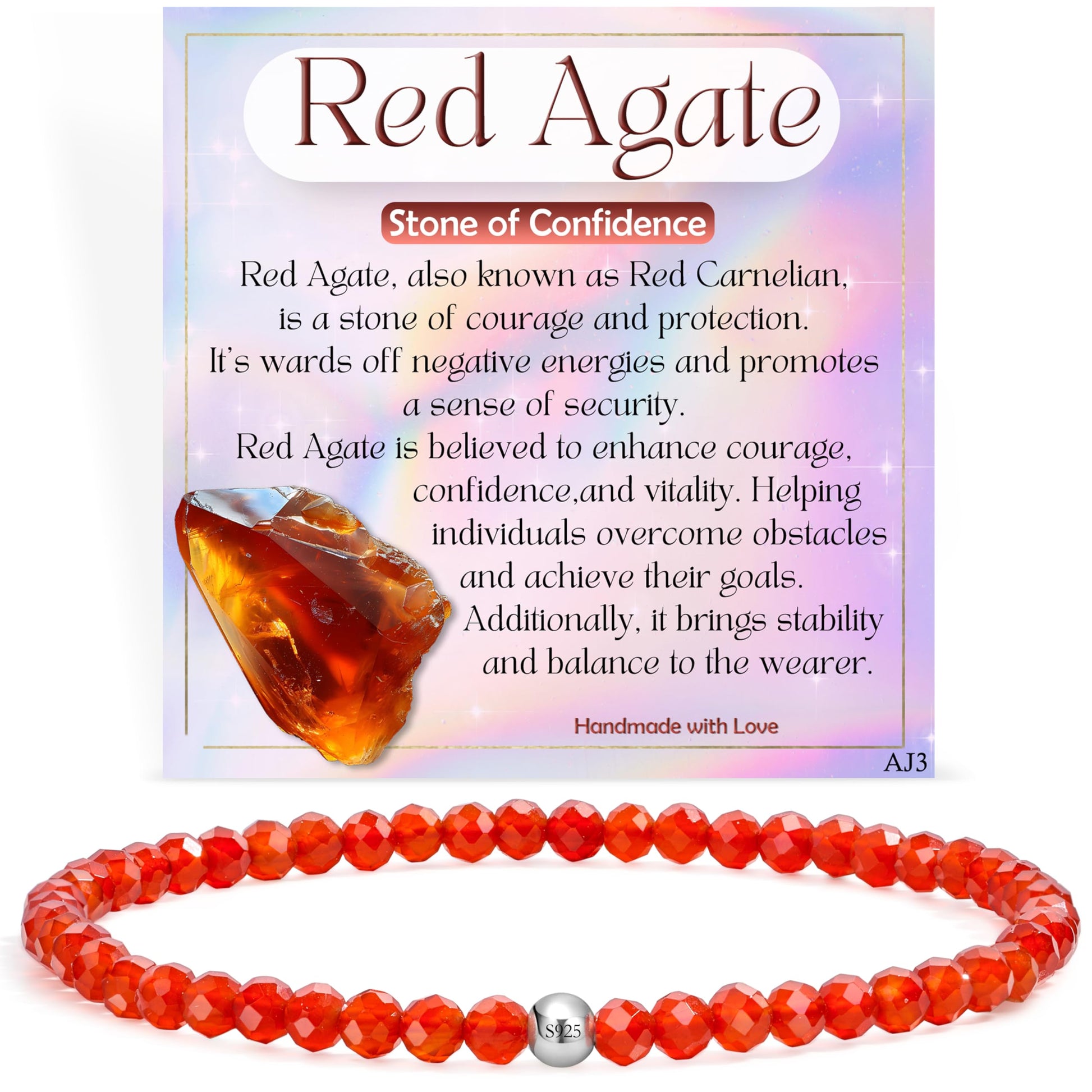 Gemstone Beads Bracelet for Women, 4 mm Crystal Silver 925 Natural Stone Jewellery Elastic Bracelets Women, Chakra Spiritual Charms Bracelets Gifts