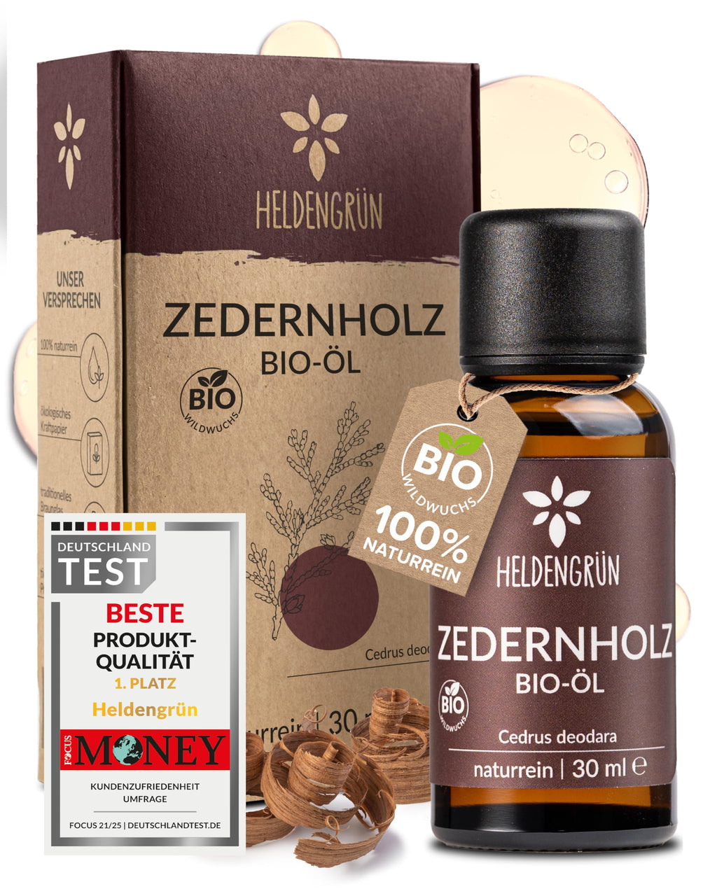 Heldengrün® BIO Orangenöl [100% NATURREIN] Kaltgepresst aus echten Orangen - Orangenöl zum Verzehr - Ätherisches Öl - Duftöl Orange Oil