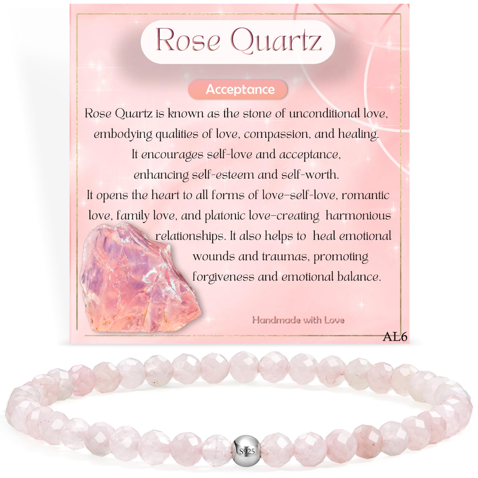 Farfume 4mm Edelstein Perlen Armband für Frauen, Kristall Silber 925 Naturstein Schmuck Elastisch Armbänder Damen, Chakra Spirituelle Charms Armbänder Valentinstag-Geschenke