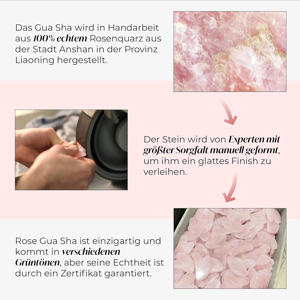 Plantifique Gua Sha Stone – Natural Rose Quartz Massage Roller – Gua Sha Made of Rose Quartz – Face Massage for Eye Swelling Skin Tightening of Face – Gua Sha Stone Original – Face Massager