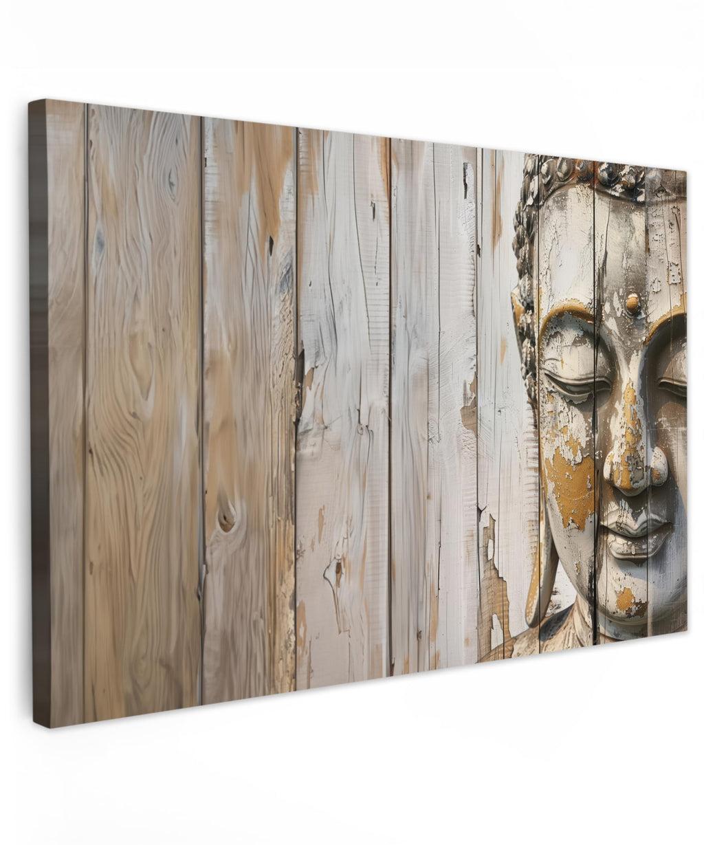 MuchoWow© Wall Pictures Large 120 x 80 cm XXL Bedroom Home Decoration Home Picture Living Room Photo Canvas Wall Pictures Canvas Wall Decor Buddha - Zen - Gold - Luxury - Spiritual