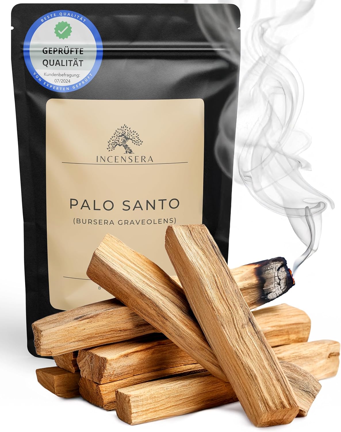 Palo Santo Incense Wood - 8 Scented Wood Sticks 10 cm for Home Smoking, Natural Sacred Wood from Sustainable Harvest, Aromatherapy