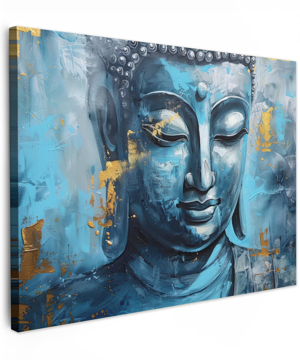 MuchoWow© Wall Pictures Large 120 x 80 cm XXL Bedroom Home Decoration Home Picture Living Room Photo Canvas Wall Pictures Canvas Wall Decor Buddha - Zen - Gold - Luxury - Spiritual