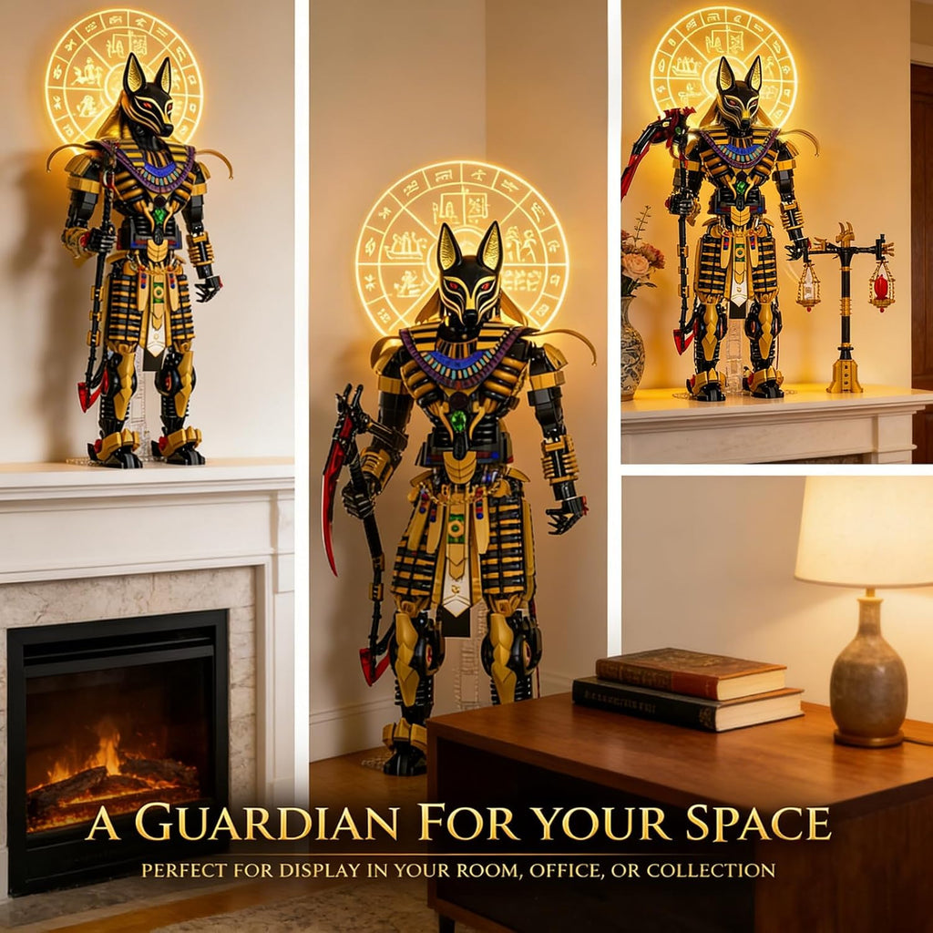 JMBricklayer Anubis Building Blocks Adults, Ancient Egyptian God Figure Building Toy, Large Mythical Egypt Dog Head Statue Decor Model, Height 66 cm, Construction Kit Gifts for Mythology Lovers
