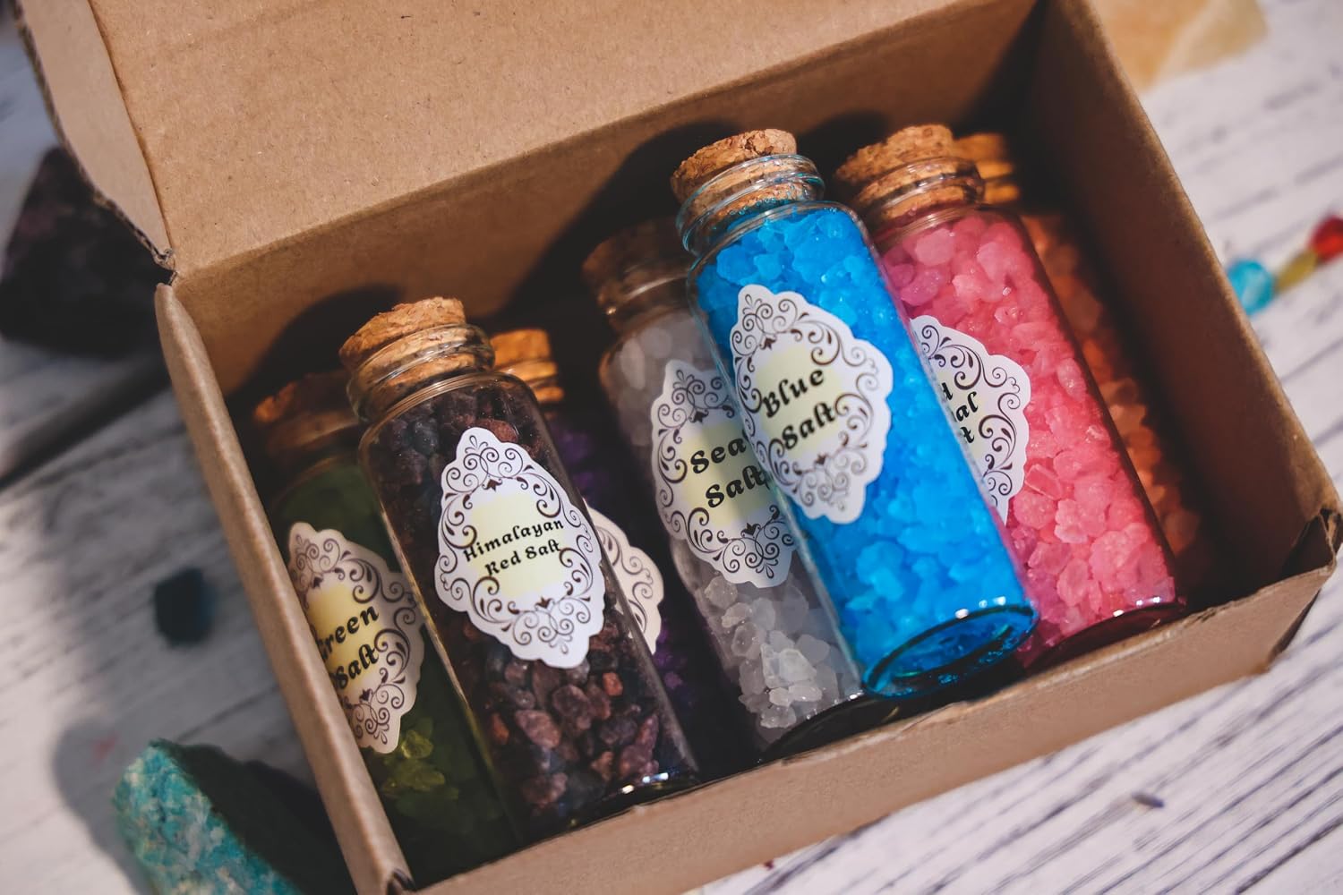 Witches Salt Altar Set 8PCS Colorful Handmade Magical Salt Set Banishing Salt-Protection Salt-Ritual Salt-Cleansing Salt-Magical Ritual Tools-Witchcraft Kit for Spell Work & Altar Decor