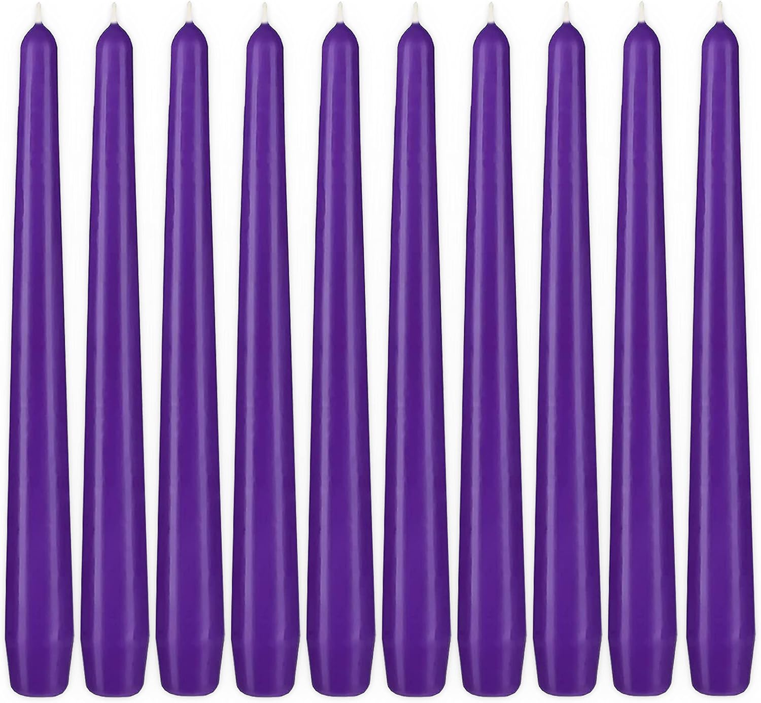 BRUBAKER Premium Spitzkerzen Lila - 50 Stück - bis zu 7,5 Stunden Brenndauer pro Kerze - 24 cm Tafelkerzen Set für Kerzenständer und Kronleuchter - Leuchterkerzen Halterkerzen