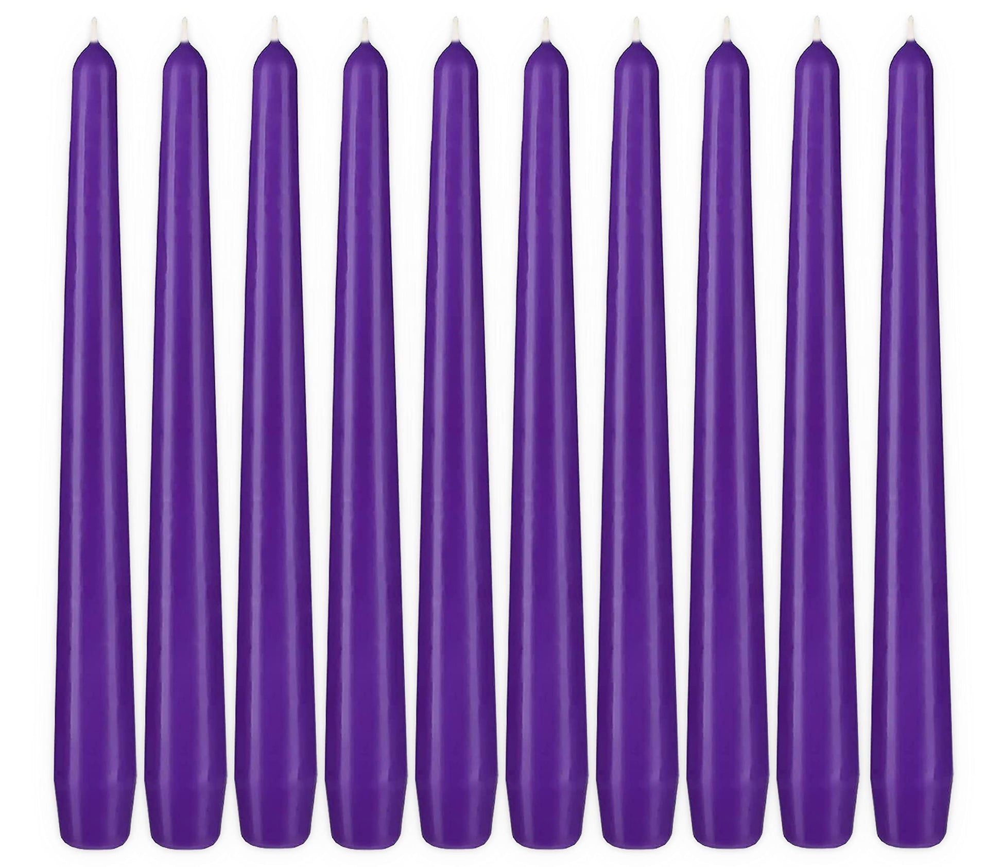 BRUBAKER Premium Spitzkerzen Lila - 50 Stück - bis zu 7,5 Stunden Brenndauer pro Kerze - 24 cm Tafelkerzen Set für Kerzenständer und Kronleuchter - Leuchterkerzen Halterkerzen