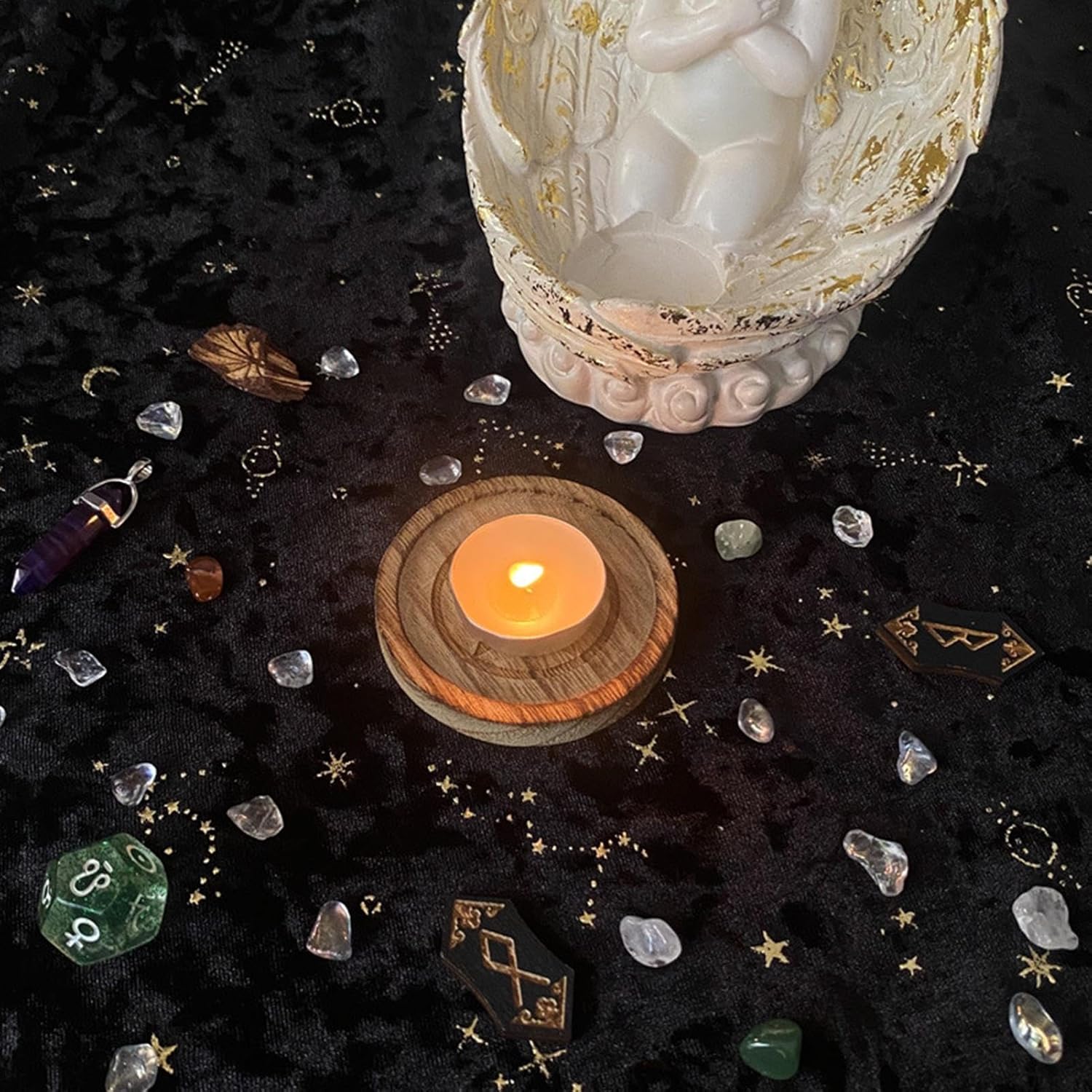 Pentacle Altar Plate - Witch Altar Bowl | Handmade Wooden Pentagram | Vintage Decor Jewellery Tray | Star Candle Holder | Wooden Bowl Pentagram | Altar Vintage Holder for Home Decor, Wedding