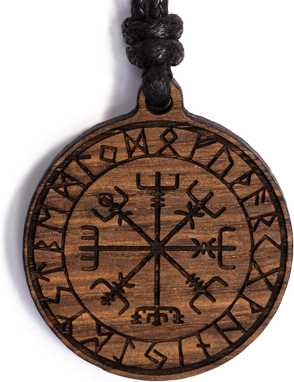 treeforce Schutzrune Holzkette, Halskette, Schlüsselanhänger, Talisman oder Auto- Anhänger 3 in 1 DIY Schmuck, Handmade, nachhaltig und vegan aus Holz