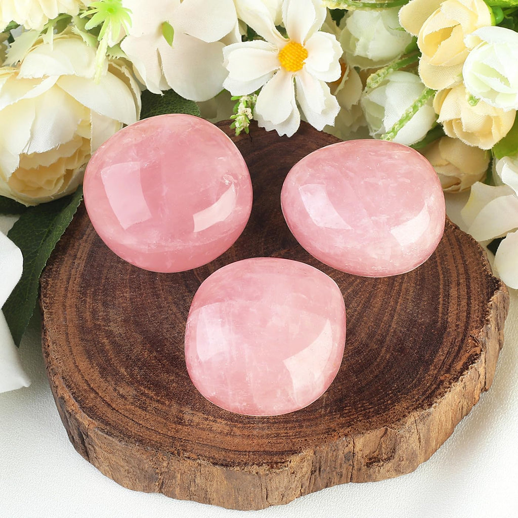 MAIBAOTA 1.6-2.0" Rose Quartz Crystals Large Reiki Healing Crystals Natural Tumbled Pink Polished Stones for Energy Witchcraft Therapy Meditation DIY Crystals for Protection