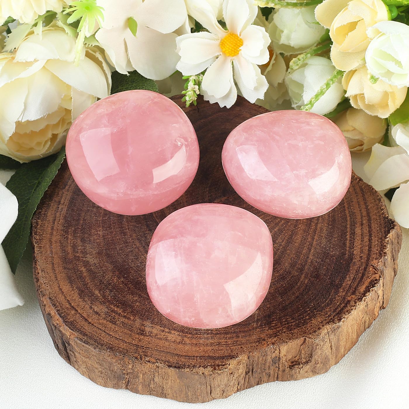 MAIBAOTA 1.6-2.0" Rose Quartz Crystals Large Reiki Healing Crystals Natural Tumbled Pink Polished Stones for Energy Witchcraft Therapy Meditation DIY Crystals for Protection