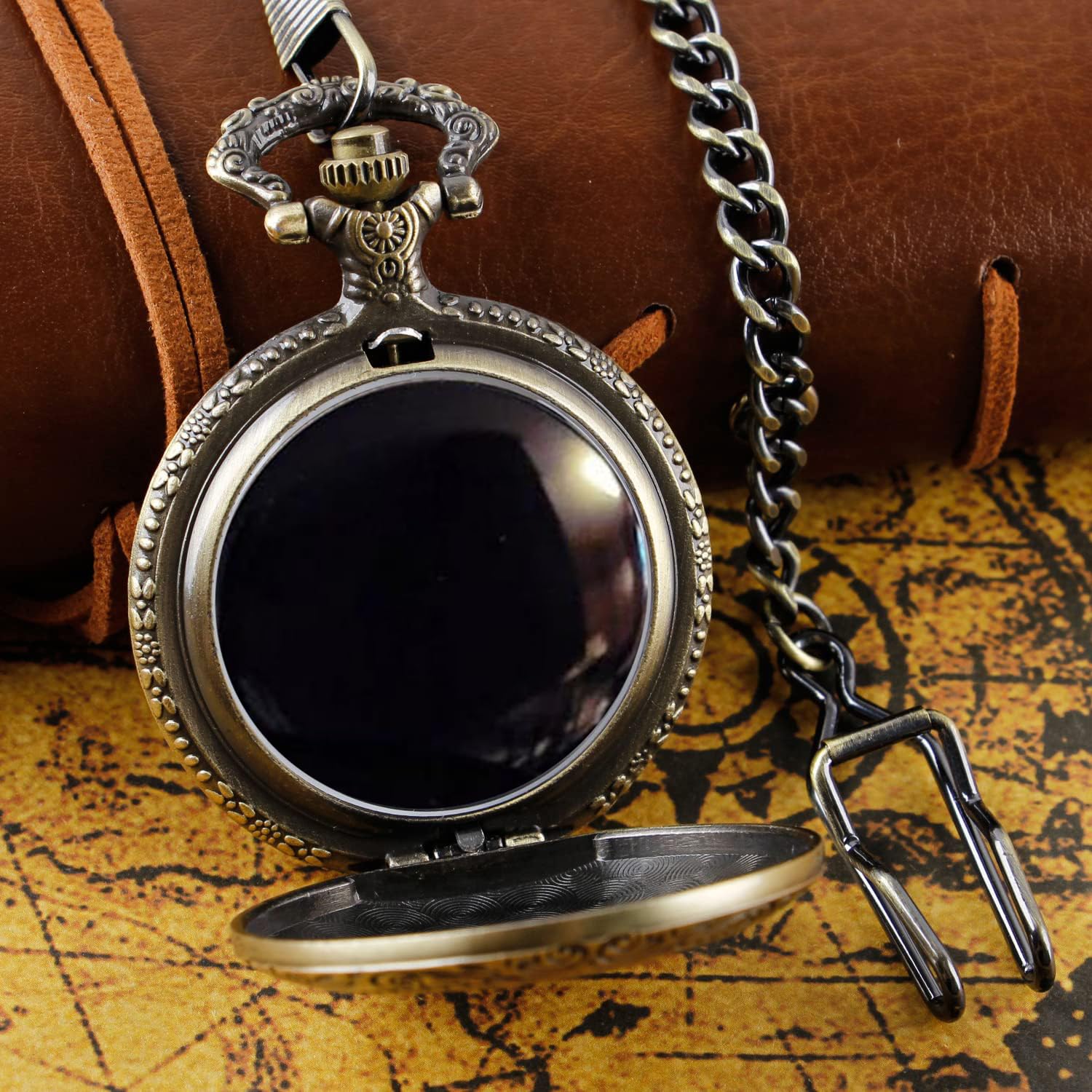 Scrying Mirror, Mini Black Obsidian Mirror Witch Witchcraft for Divination, Meditation, Witchy Gifts, Silver Finish