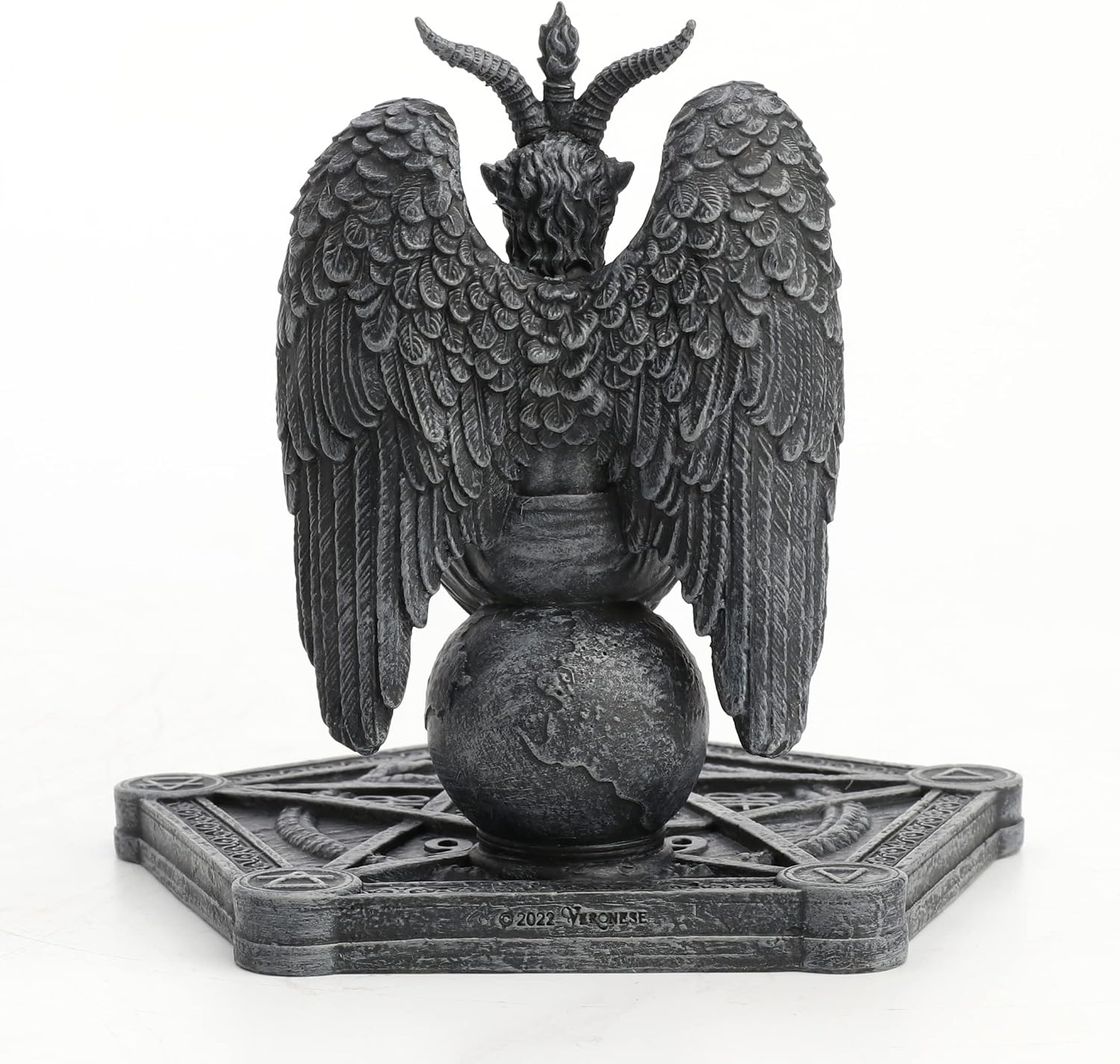 Veronese Design 4 1/2 Inch Baphomet Pentagram Incense Stick Burner Resin Sculpture