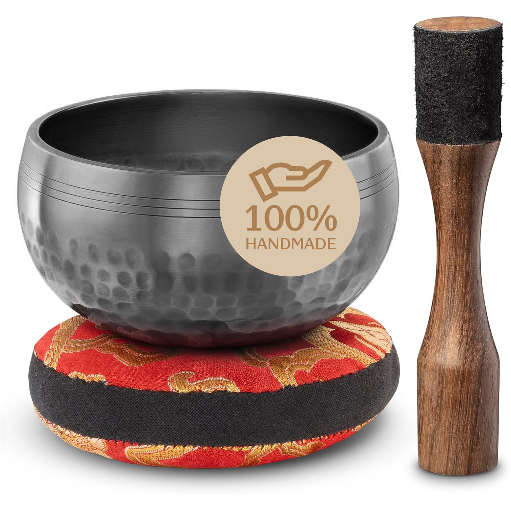 Authentic Tibetan Singing Bowl Set – Sound Bowl & Meditation Bowl with Cushion, Mallet & Guide – Yoga Meditation Kit – Stress Relief Tools – Ancient Himalayan Meditation Tools