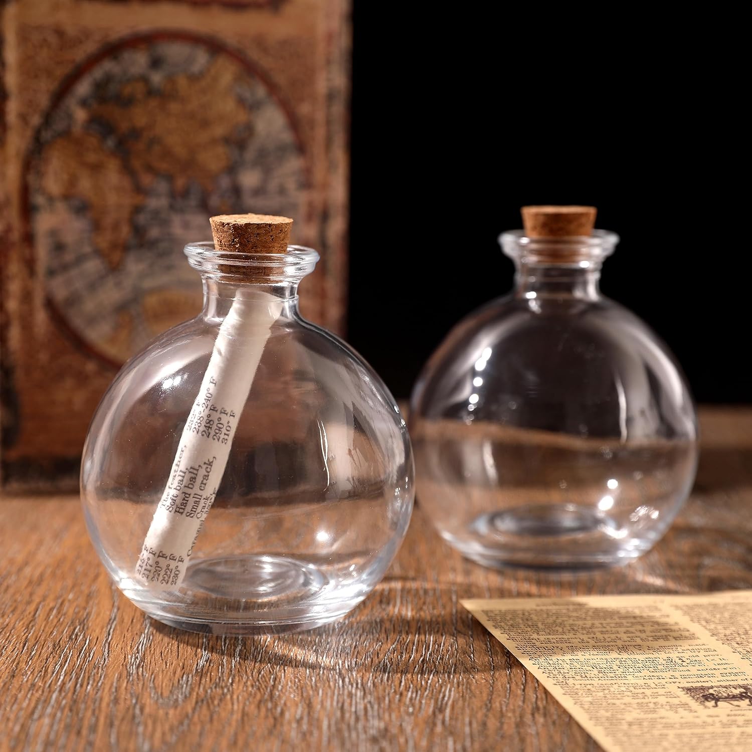 Magic Season Dekorative Glasflasche mit Korkverschluss(260ml Zaubertrank Flaschen / 6 Stück)