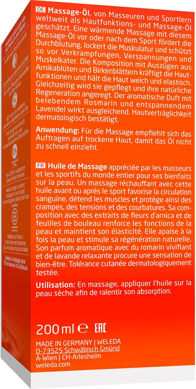 Weleda massage oil arnica, 200 ml: 7.49 EUR