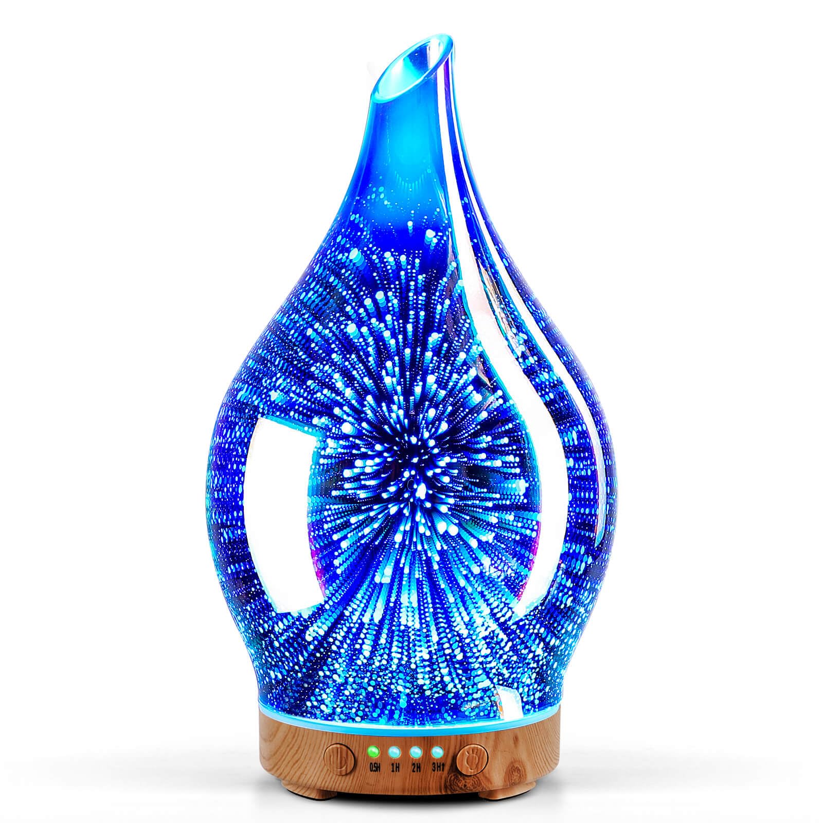 Porseme Aroma Diffuser Luftbefeuchter 150ml,Handgeblasen 3D Luftbefeuchter Ultraschall Leise 7 farbwechselnde LEDs Raumbefeuchter BPA Frei für Wohnung Yoga SPA mit Timer (Rose Gold)