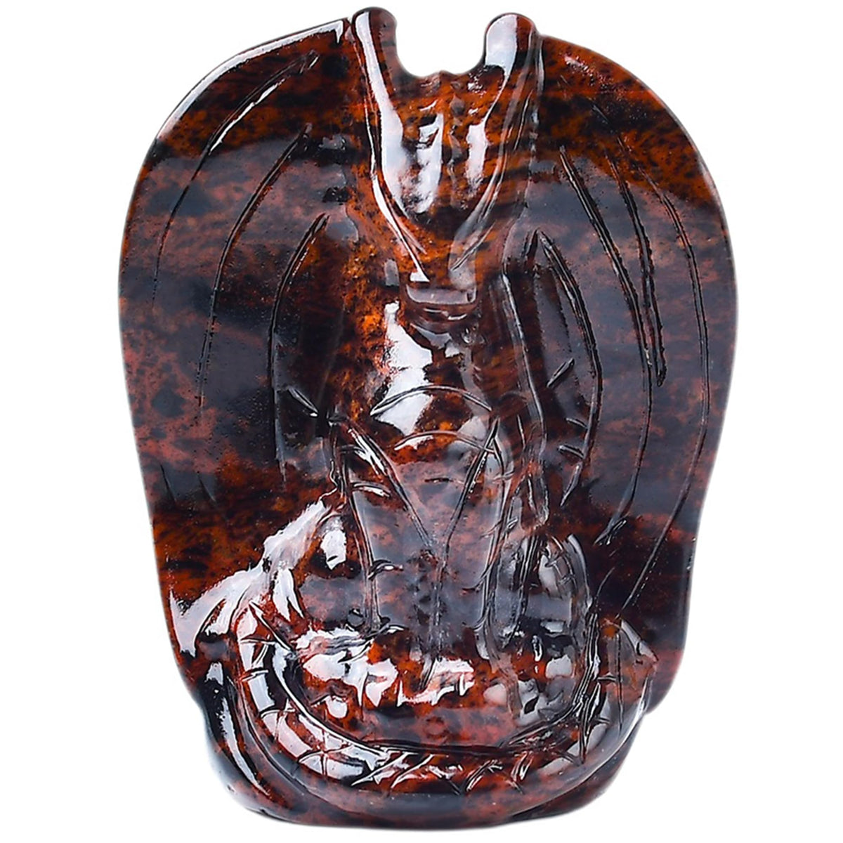 Natural Black Obsidian Dragon Statue – 2" Hand-Carved Crystal Collectible Figurine, Animal Sculpture for Desk, Office & Home Décor, Unique Spiritual Protection Gift for Men and Women