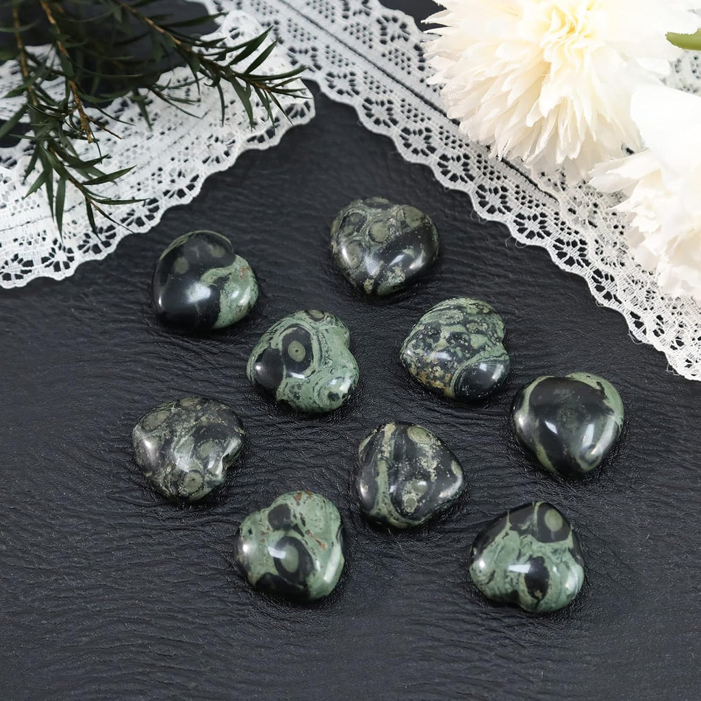 25mm Herz Liebe Kristall und Heilsteine Geschnitzte Chakra Reiki Balancing Energie Stein für Schmuck Herstellung, Kambaba-Jaspis