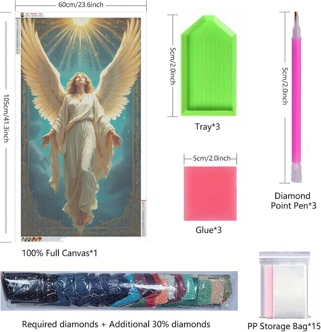 ARTGOTO Extra Large Diamond Painting Kit for Adults Guardian Angel B