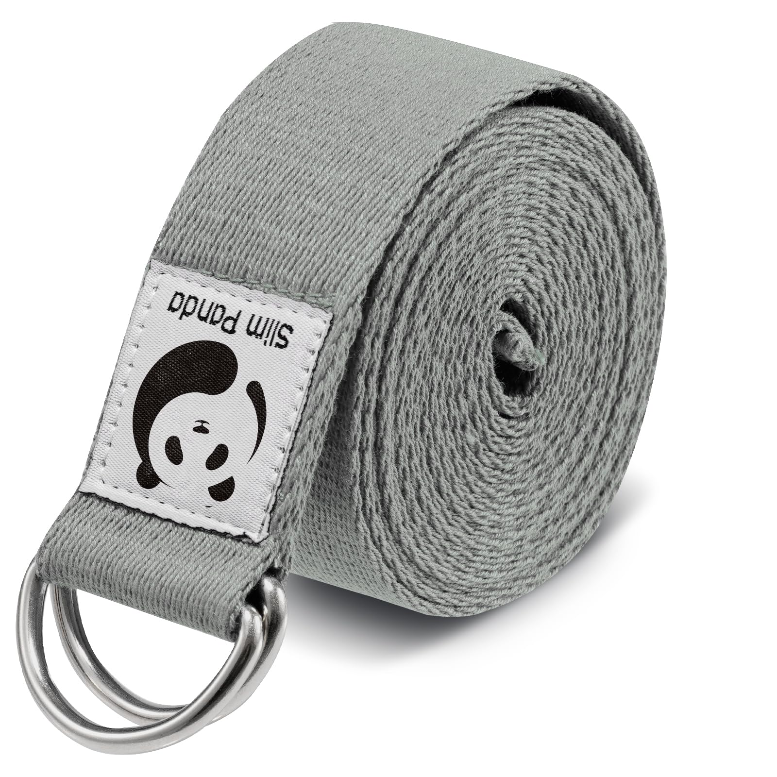 Slim Panda Yogagurt aus Baumwolle - Praktisches Zubehör für Dehnen und Fitness, Band Mit Schiebeschnalle aus Metall für Anfänger & Fortgeschrittene, Mehrere Farben (180/250cm)
