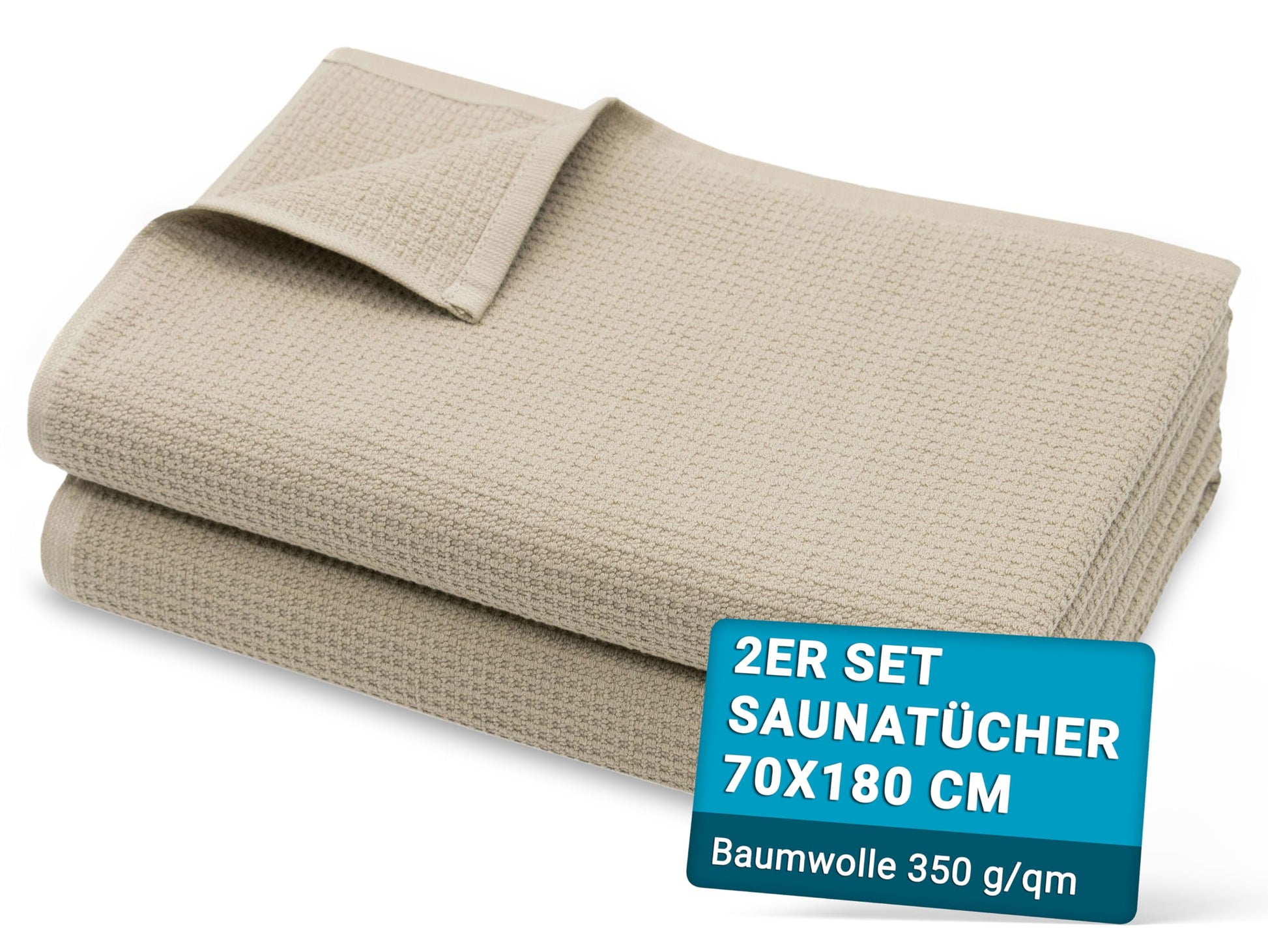 ZOLLNER Set of 10 Flannels in 30 x 30 cm – Durable Hand Towels in Beige – with Practical Hanger – Timeless Waffle Pattern – Washable up to 95 °C – Cotton – Hotel Quality