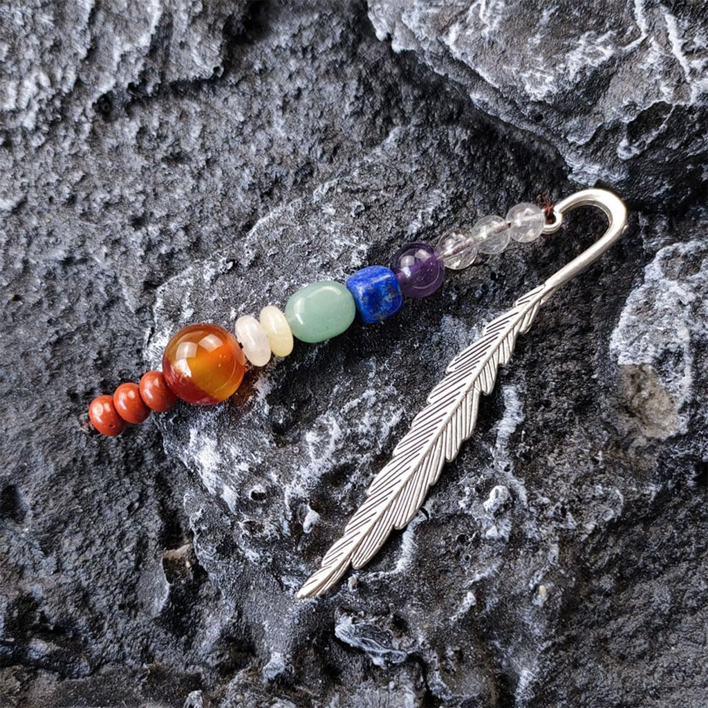 7 Chakra Lesezeichen Goldener Schnatz Bookmark Spirituelles Lesezeichen für Achtsamkeit & Energiebalance - Einzigartiges Geschenk für Bücherliebhaber (Silber)
