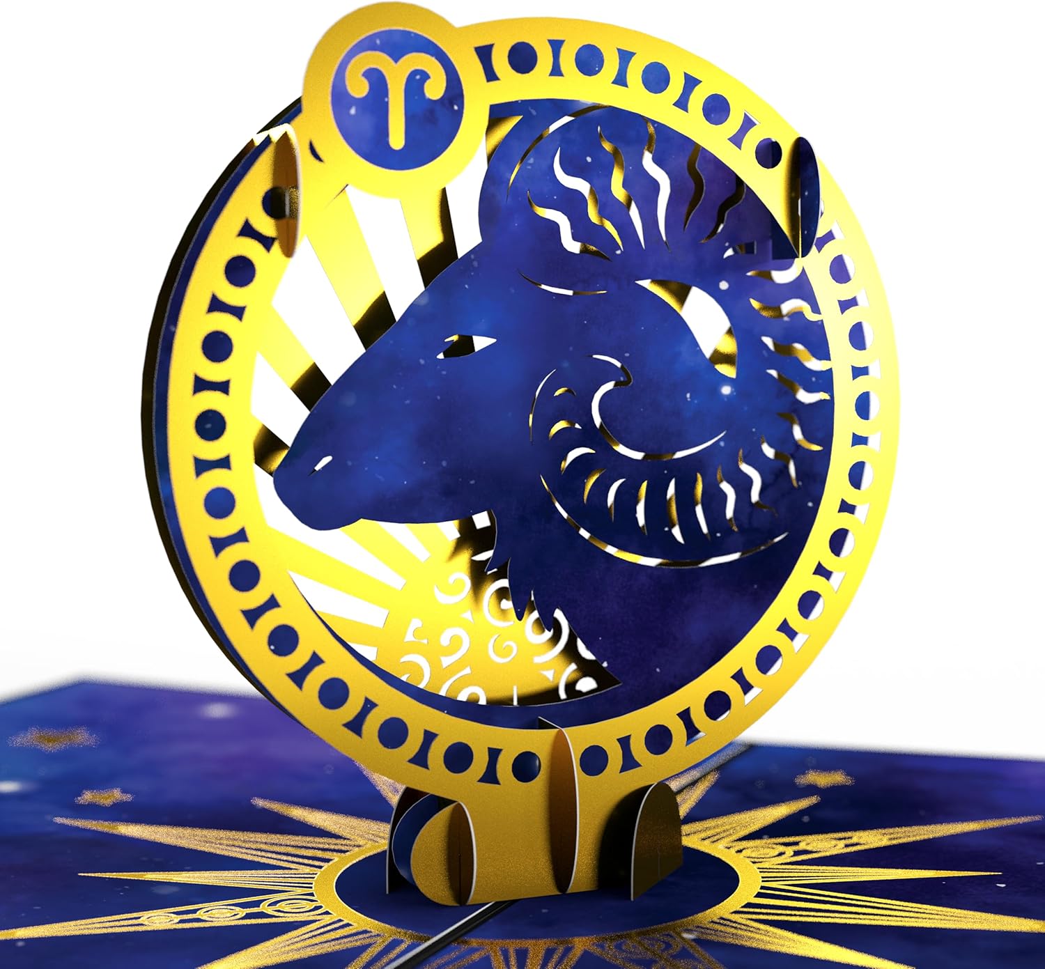 Lovepop® Sternzeichen Widder Geburtstag 3D Pop-Up Karte Geburtstagskarte Zodiac Aries | Hochwertige Gold-Effekte | Fach für Geld & Gutscheine | Premium-Umschlag