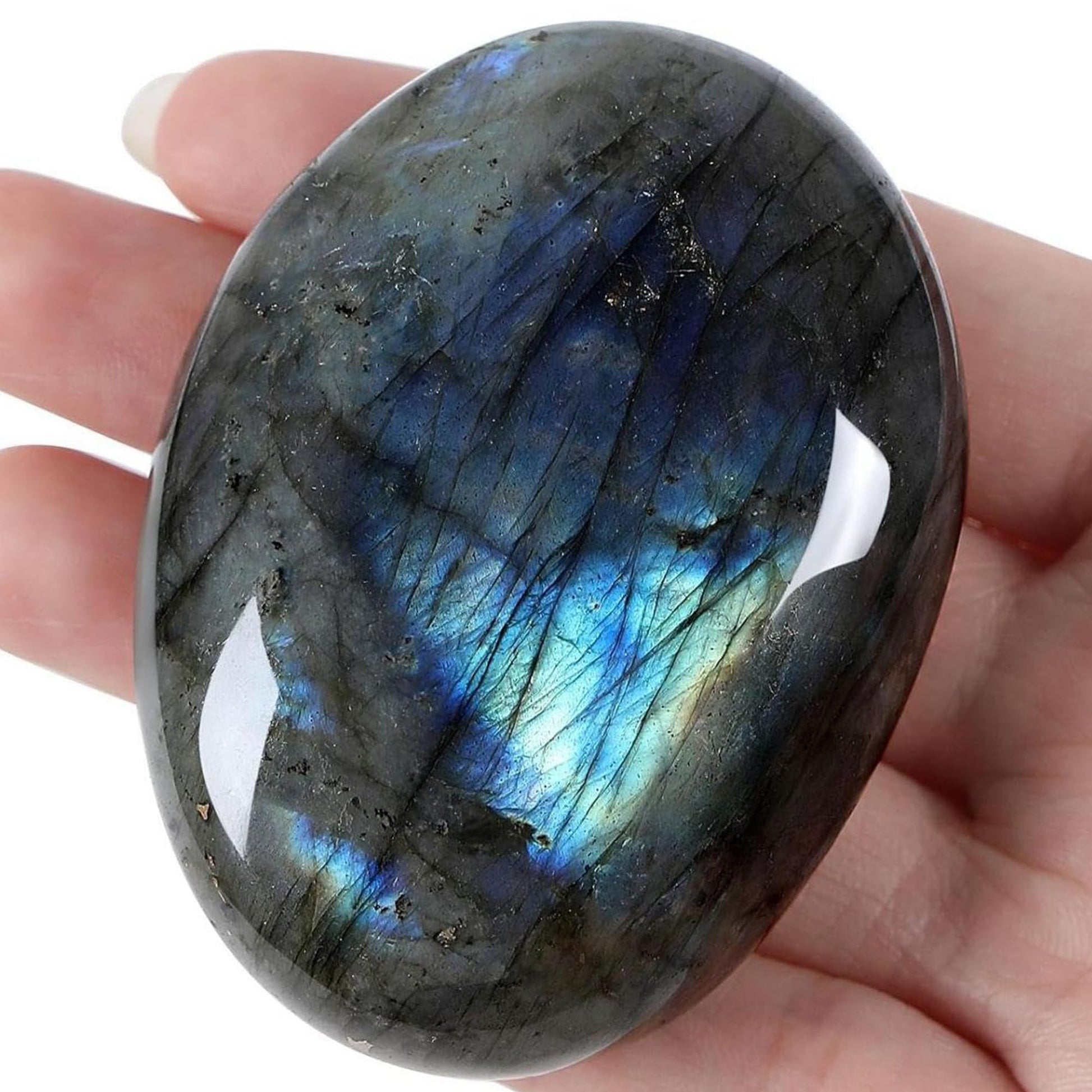 QINJIEJIE Groß Unakite 2.4" Ovale Kristall Natürliche Kristalle Edelsteine Sorgensteine Handschmeichler Stein Polierte Steine Reiki Steine für Angst zu Lindern Spirituelle Geschenke 1PC