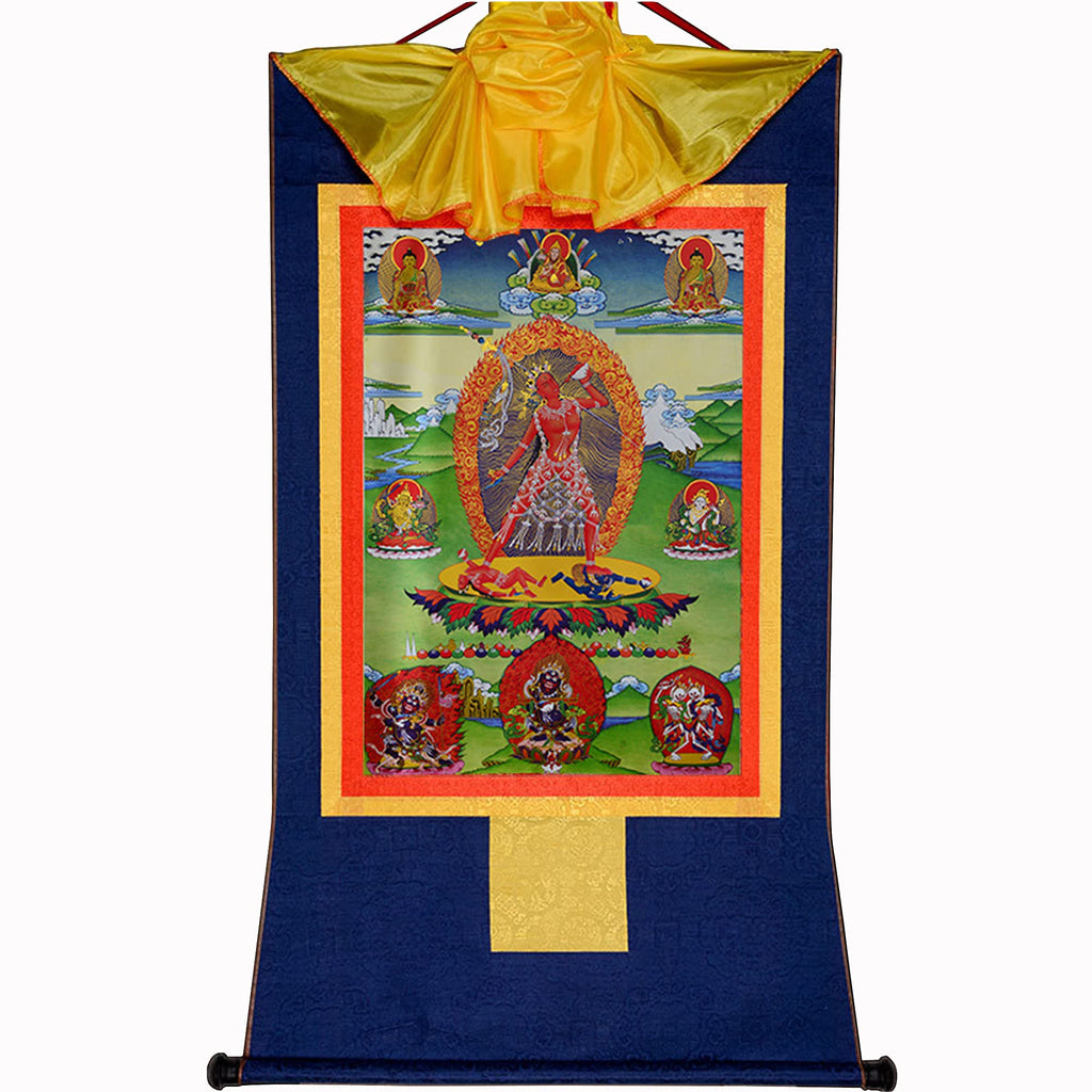 Gandhanra Thangka Tibetische Wandbehang,Naro Khechara Vajrayogini Thangka,Heißgeprägter Buddha Wandteppich für Zen Wohnkultur, Meditation, Spirituelle Entspannung und Ruhe