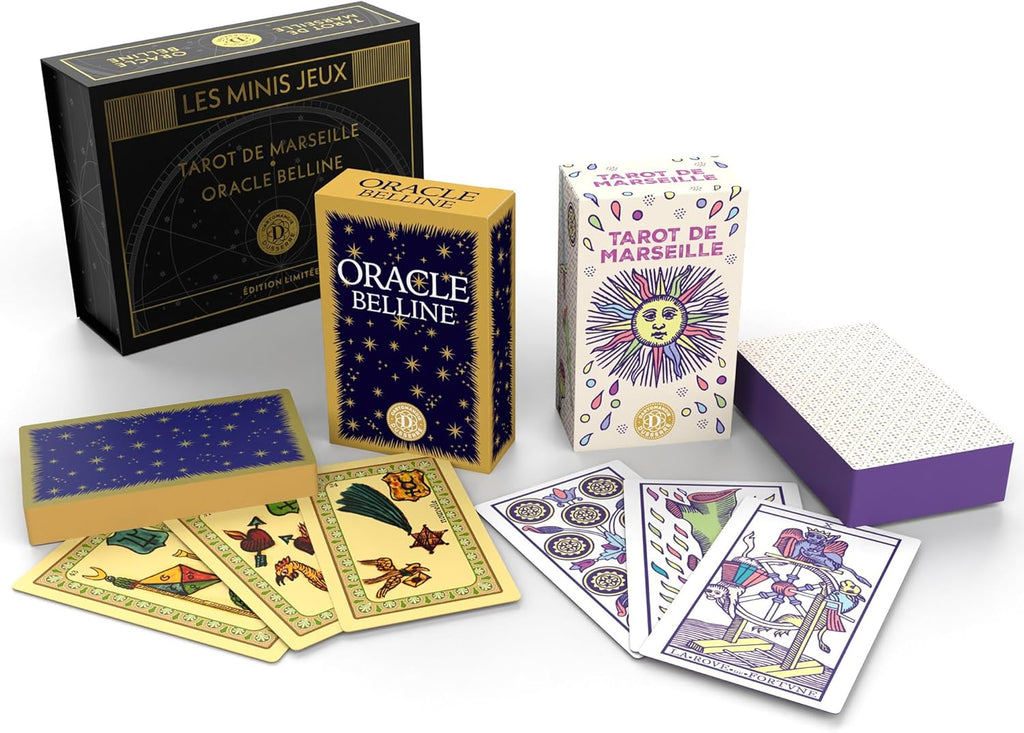 Dusserre - Minis Tarot Games Marseiller & Oracle Belline | Collectible Box Cartomancie | Limited Edition | Oracle and Tarot Fortune Telling | Hard Case
