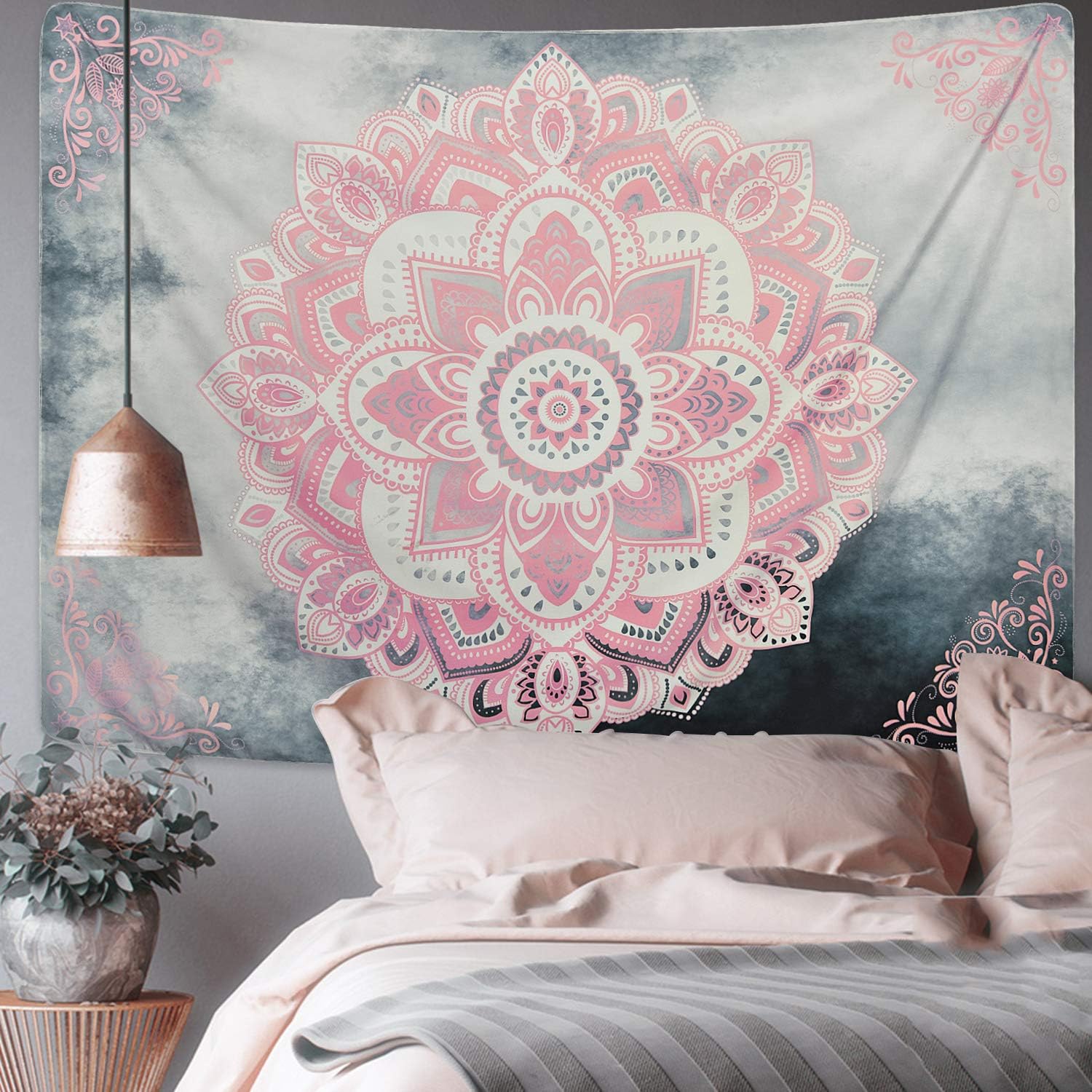 Alishomtll Mandala Wandtuch Bohemian Wandteppich Indian Wandbehang Psychedelisch Deko Wall Hanging Tapestry Tapisserie Groß 210 x 150cm