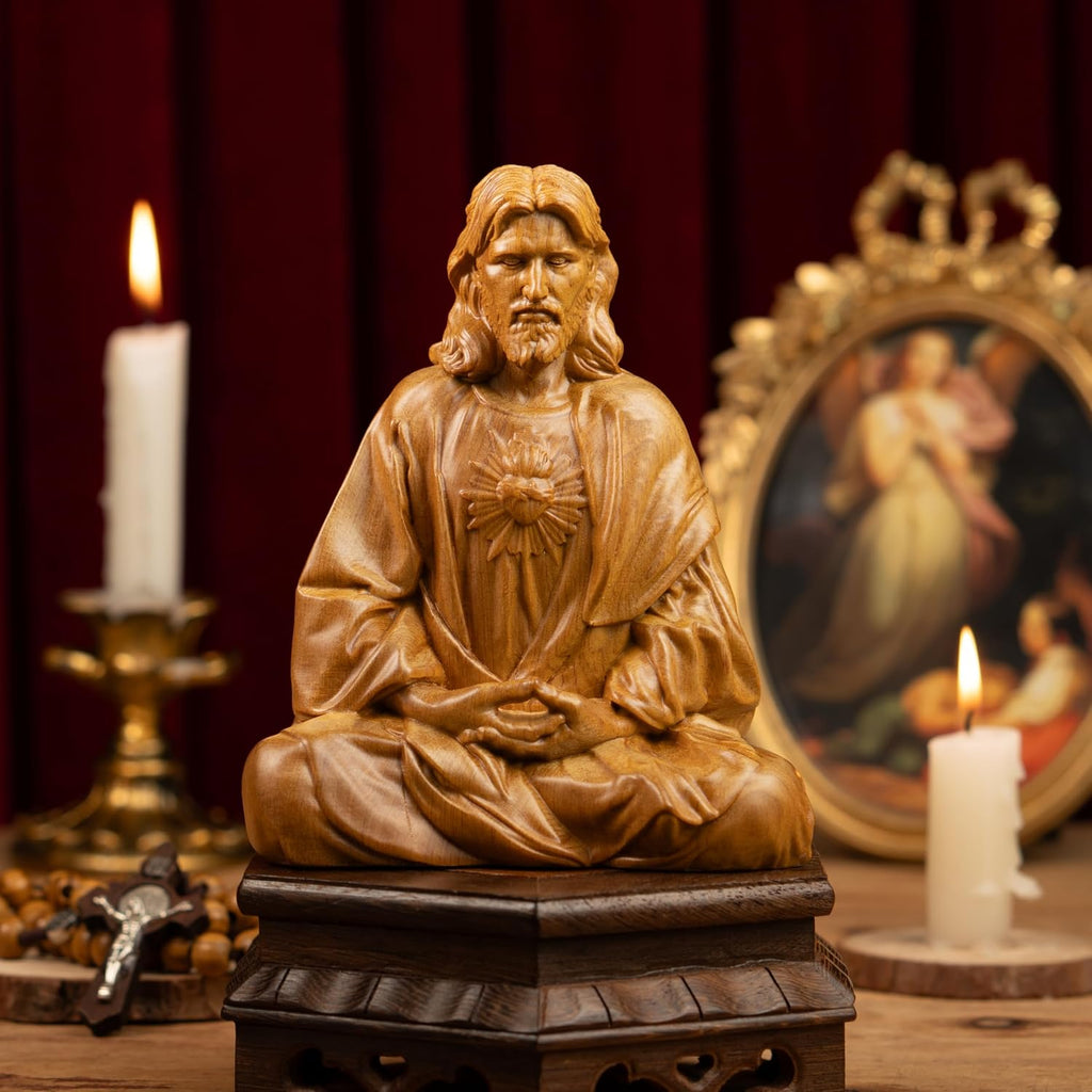 Jesus Christ Statue, Catholic Gifts Women and Men, Meditation Accessories, Christian Decor, Religious Gifts, Small Jesus Figurine, Spiritual and Zen Decor