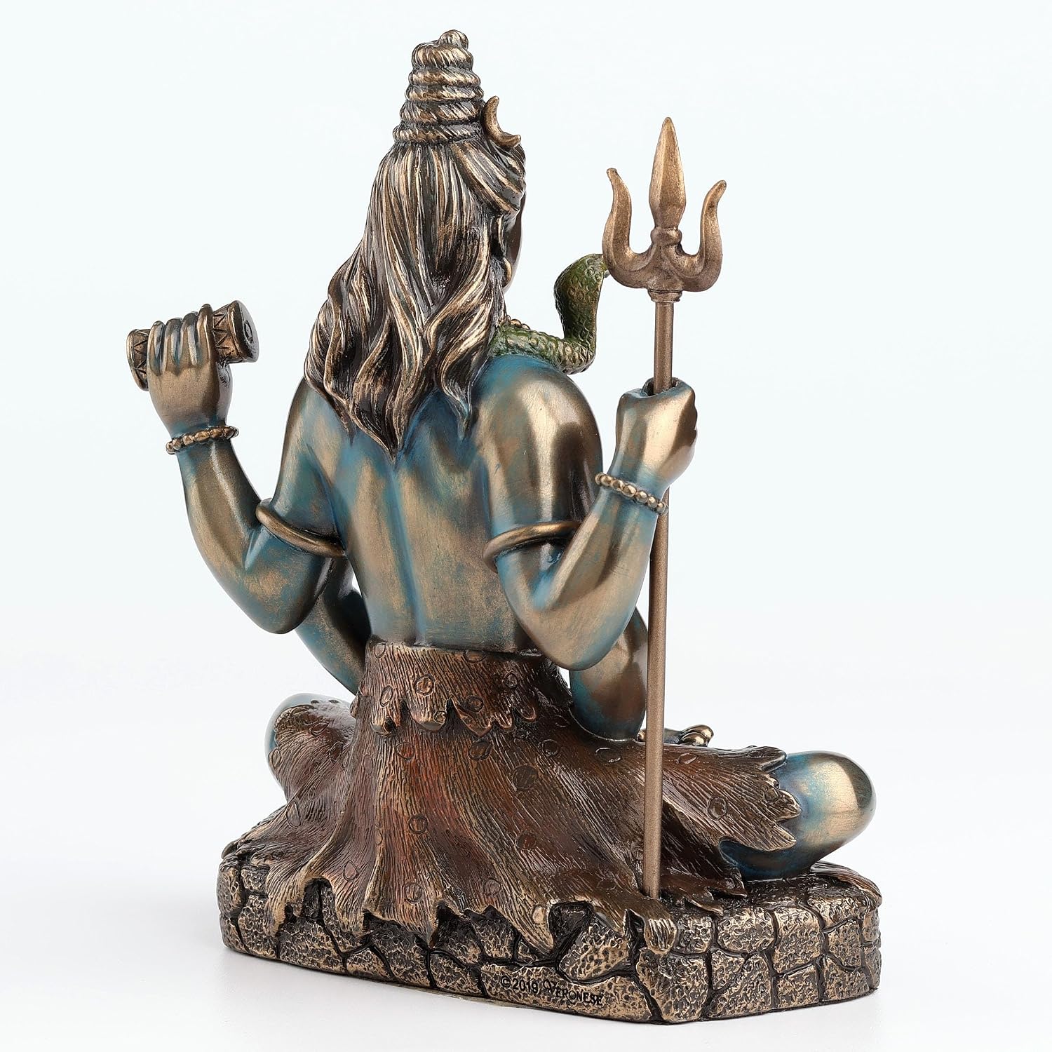 Veronese Design Lord Shiva Statue 6.25 Inch - Hindu God Meditation Figurine in Lotus Pose - Cold Cast Bronze Finish Resin Sculpture - Spiritual Home Decor & Religious Gift for Collectors
