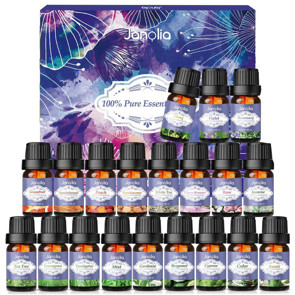 Janolia ätherisches Öle Set, Upgrade-Paket,Reines Natürliche Duftöle Set für Diffuser Entspannung Schlaf verbessern