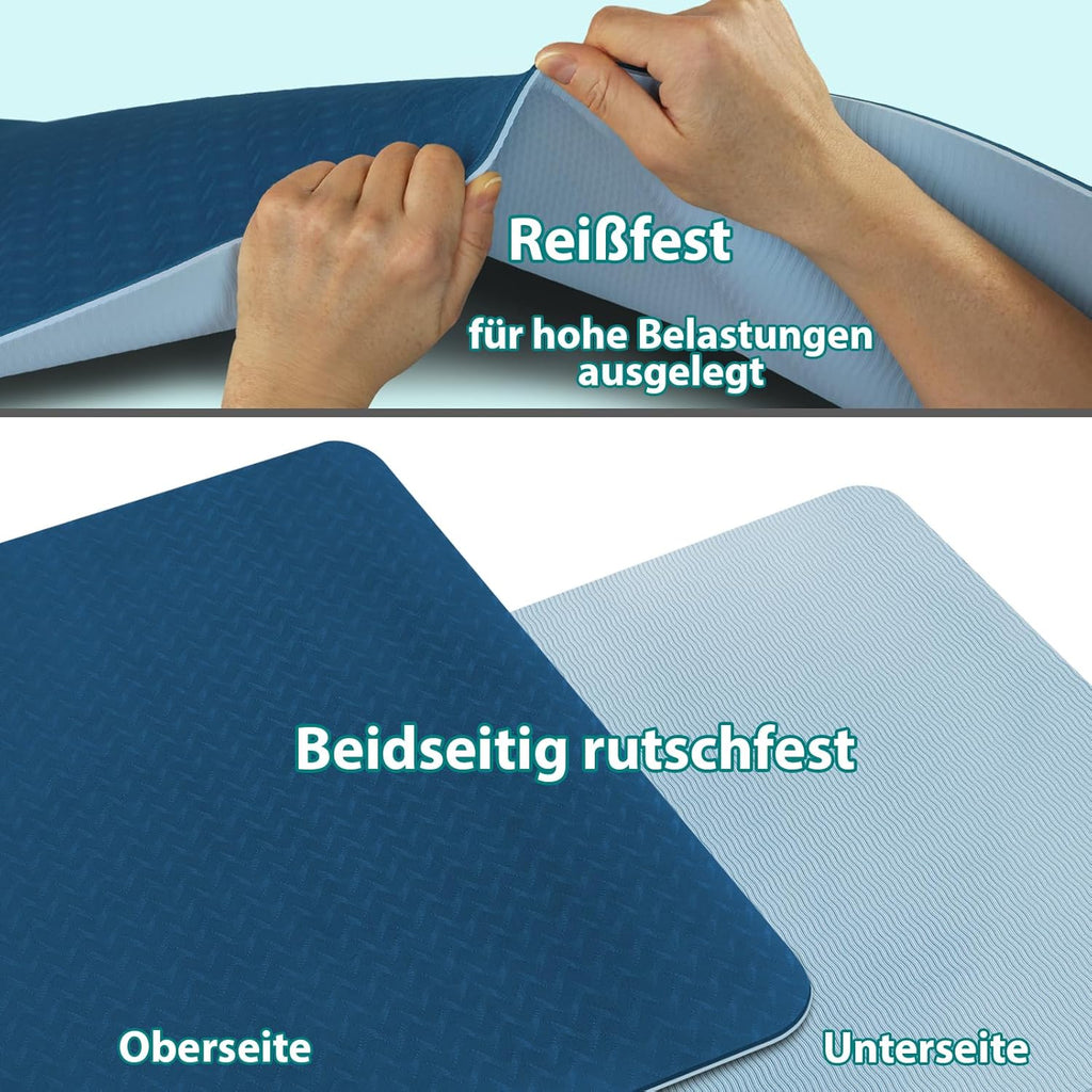 ALPIDEX Yoga Mat Non-Slip 190 x 61 x 0.6 cm | 190 x 90 x 0.6 cm E-Book Phthalate-Free Fitness TPE Mat Gymnastics Pilates Sports Yoga Training Mat