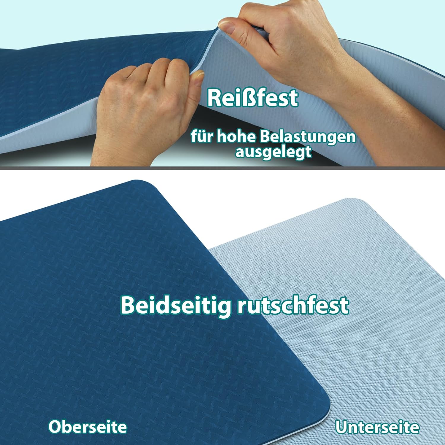 ALPIDEX Yoga Mat Non-Slip 190 x 61 x 0.6 cm | 190 x 90 x 0.6 cm E-Book Phthalate-Free Fitness TPE Mat Gymnastics Pilates Sports Yoga Training Mat