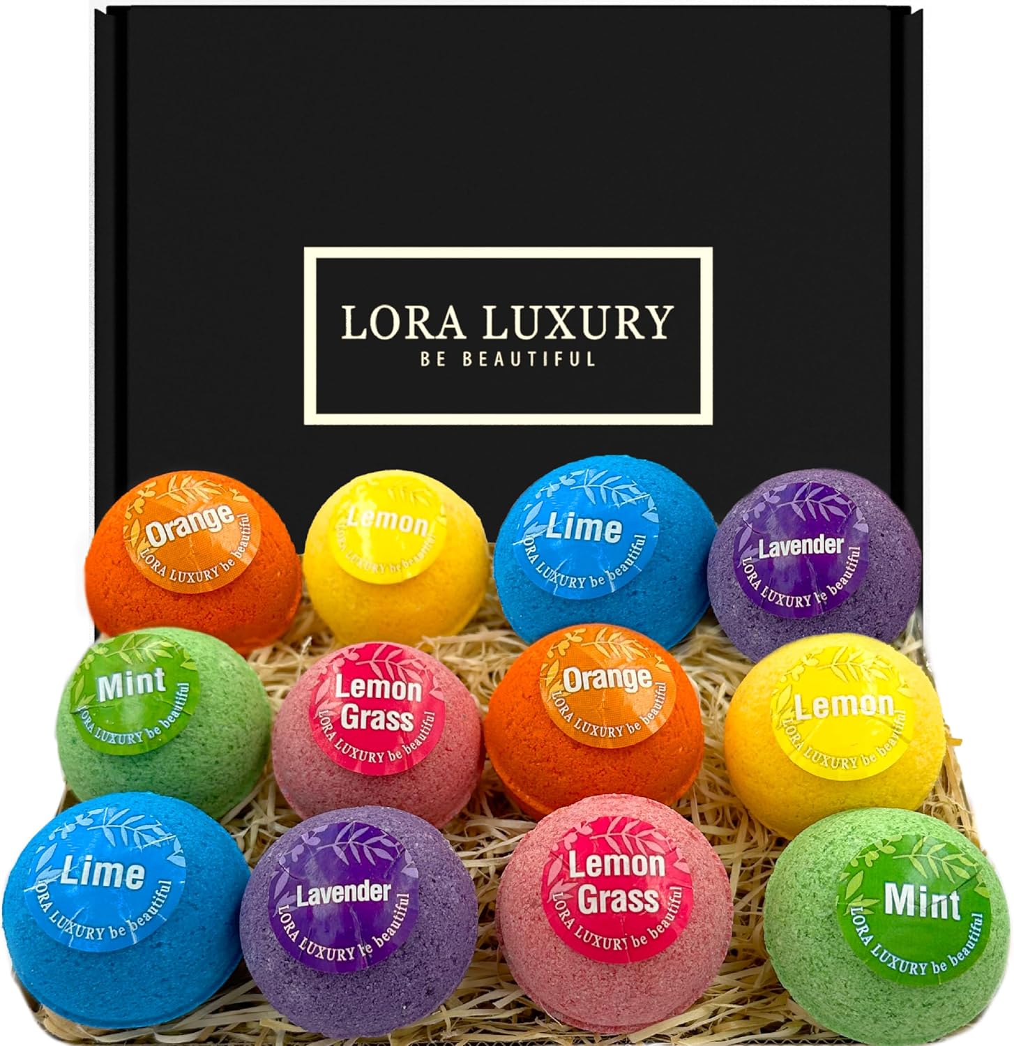 Badebomben Geschenk Set 12er Pack – 12 Sprudelbäder mit rein natürlichen ätherischen Ölen – Geschenk Idee – Shea & Kakaobutter – Natürliche Zutaten