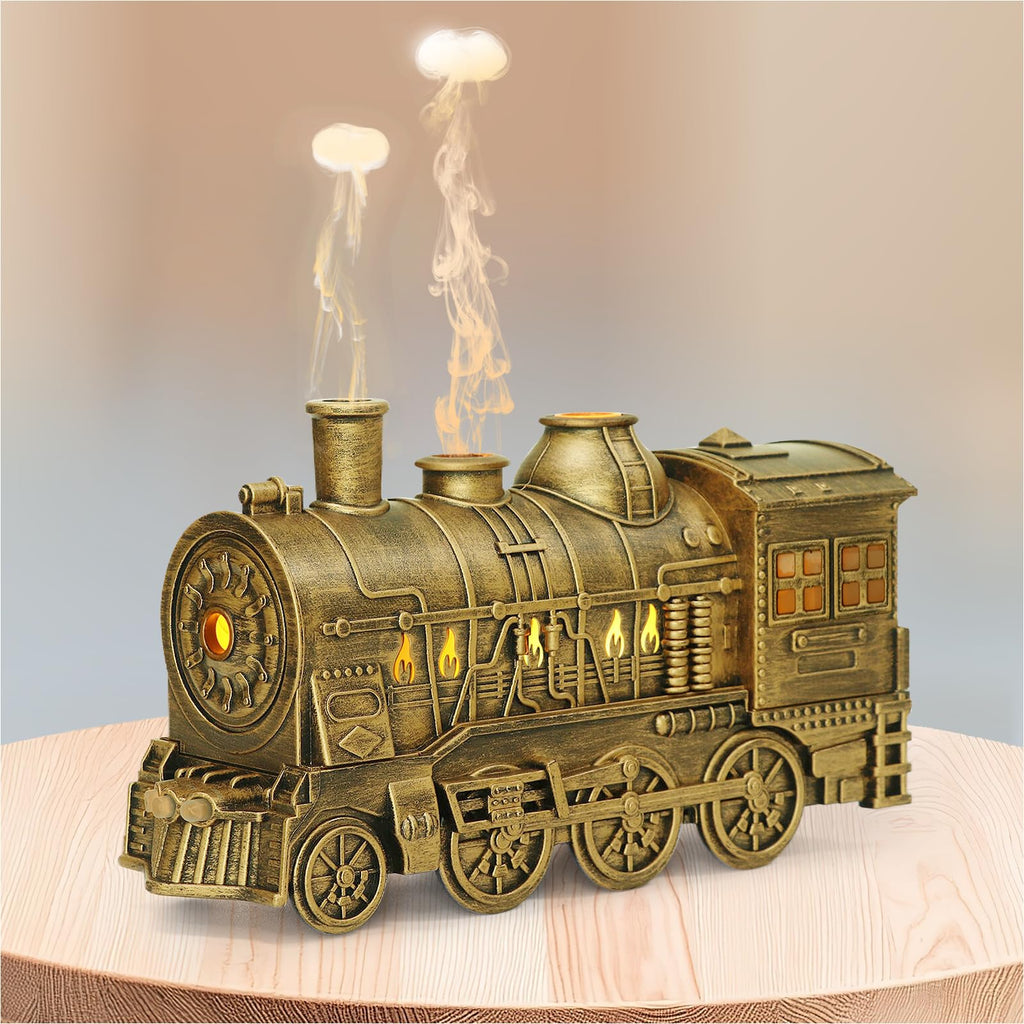 Train Diffuser 300ml, Aromatherapy Diffuser Cool Mist Ultrasonic Aroma Train Diffuser with Remote Control 2 Light 2 Mist Mode Auto Shut-Off for Bedroom Office Hotel(Black)