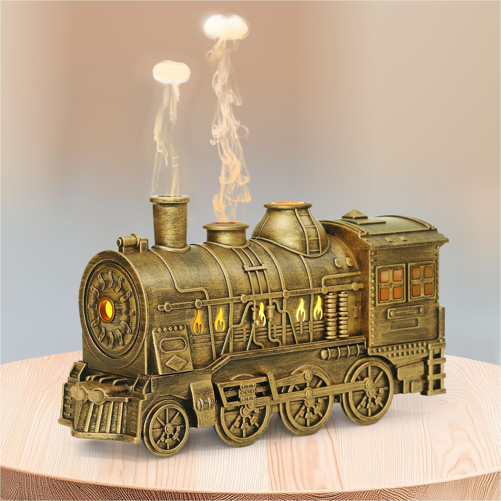 Train Diffuser 300ml, Aromatherapy Diffuser Cool Mist Ultrasonic Aroma Train Diffuser with Remote Control 2 Light 2 Mist Mode Auto Shut-Off for Bedroom Office Hotel(Black)