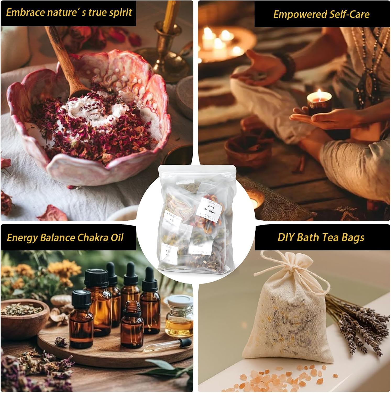 32 Pack Herbs for Witchcraft, Dried Flowers for Witch Crafts Supplies | Beginner Witchcraft Starter kit, Botanicals for Spell Jars,Pagan,Wiccan Rituals Altar Decor, Sachets, Candles and Soap Making