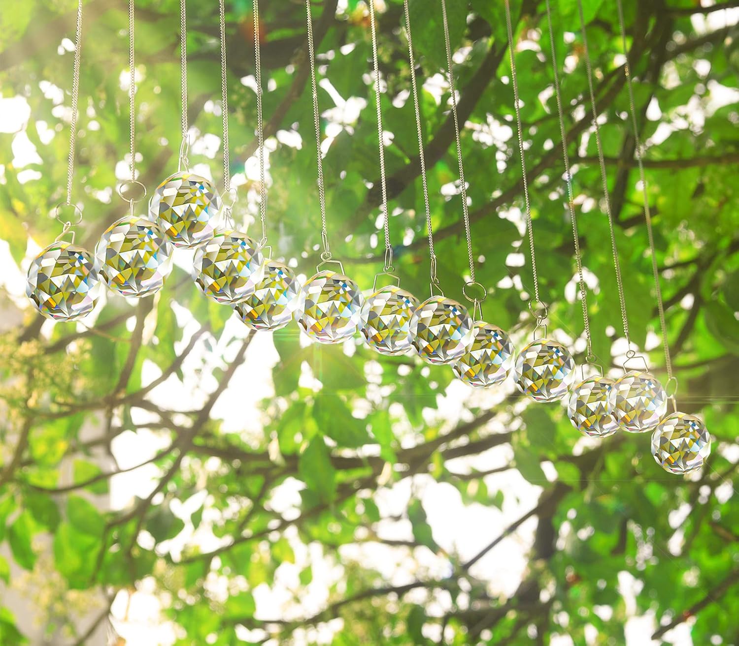 Kristall Sonnenfänger, MerryNine 30 mm 20 Stück Kristallprismen-Kugel, Kristalle Deko Anhänger für Fotografie, Gartenfensterdekoration